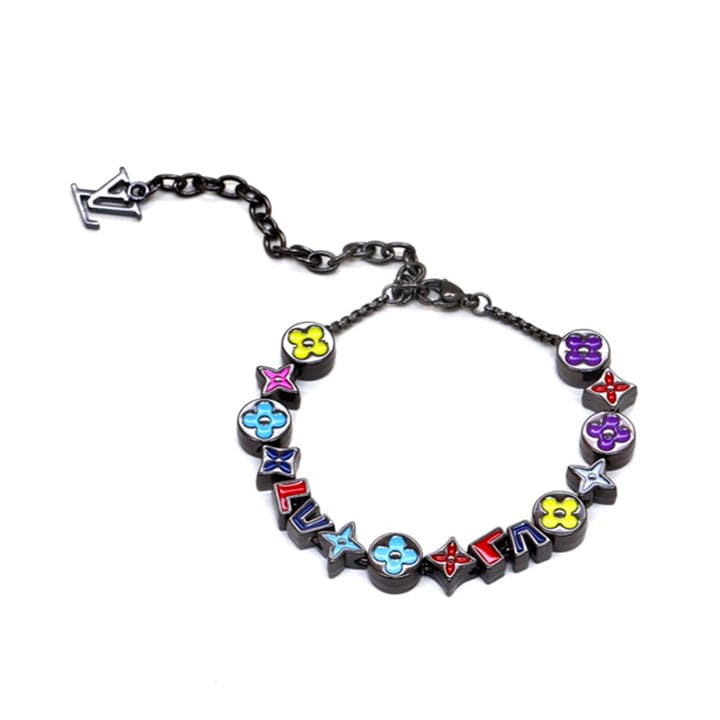18K Louis Vuitton Monogram Party Black Bracelet