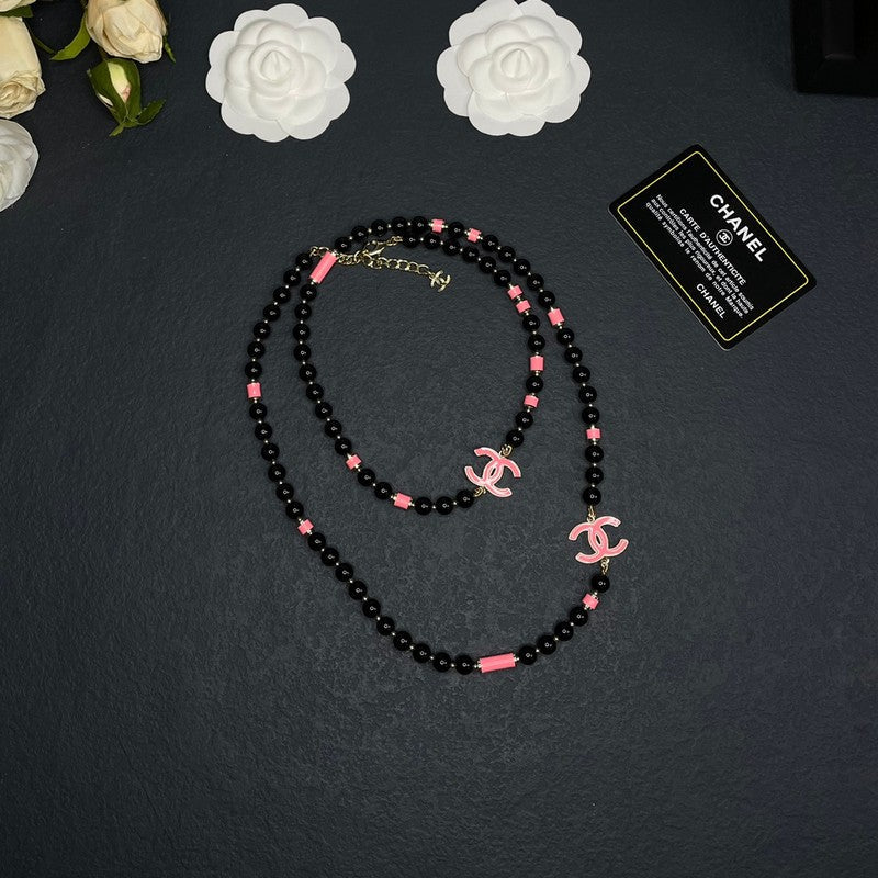 18K  Chanel 24B Black Pearls Necklace